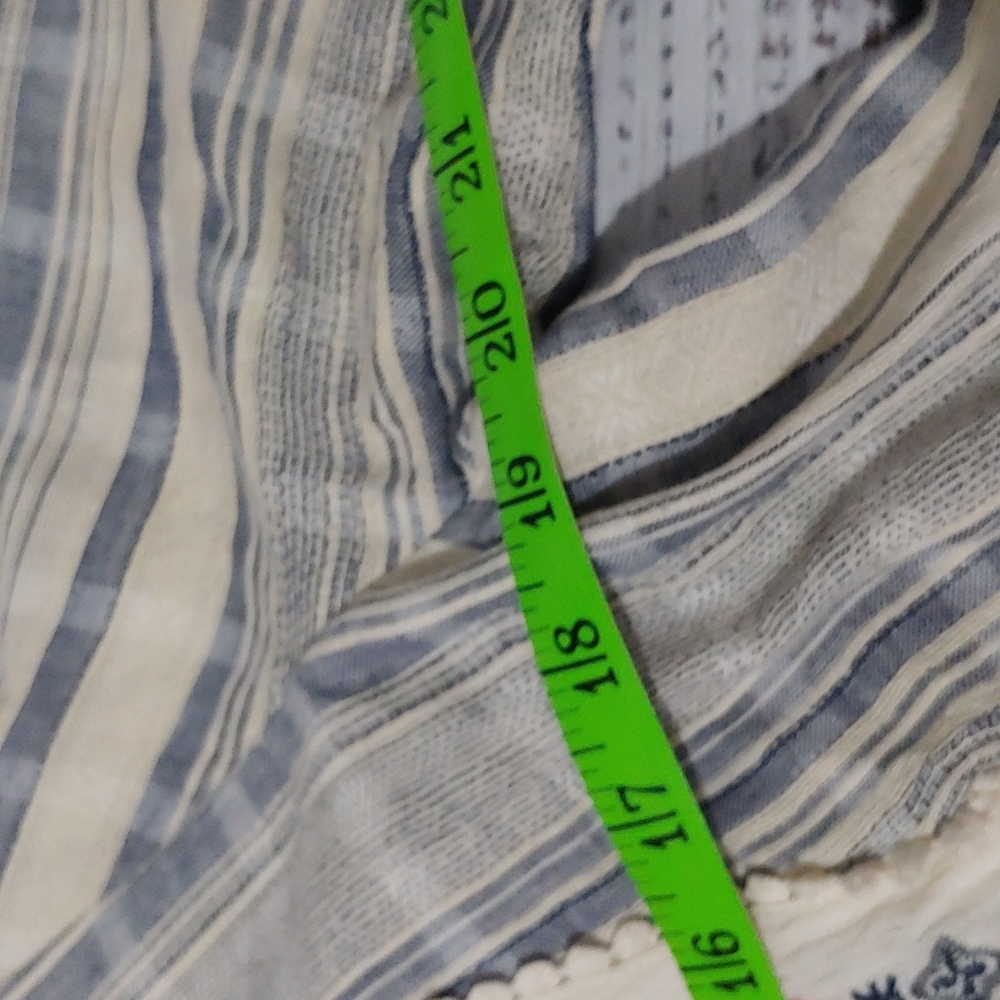 KNOX ROSE WOVEN LOOK STRIPES BOHO TOP WITH FRINGE - Picture 7 of 9